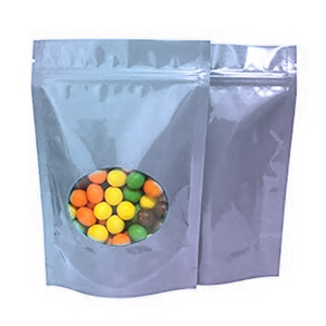 干食品包装塑料圆形窗户定制徽标1LB ​​250g 8oz定制生物降解拉链袋