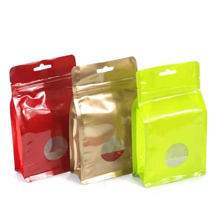批发定制塑料平底铝箔包装哑光Mylar Ziplock袋与手柄