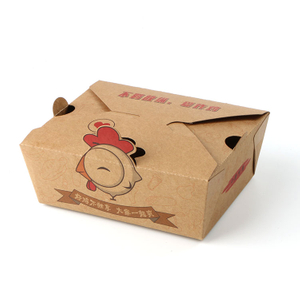 定制一次性牛皮纸食品包装带走纸盒