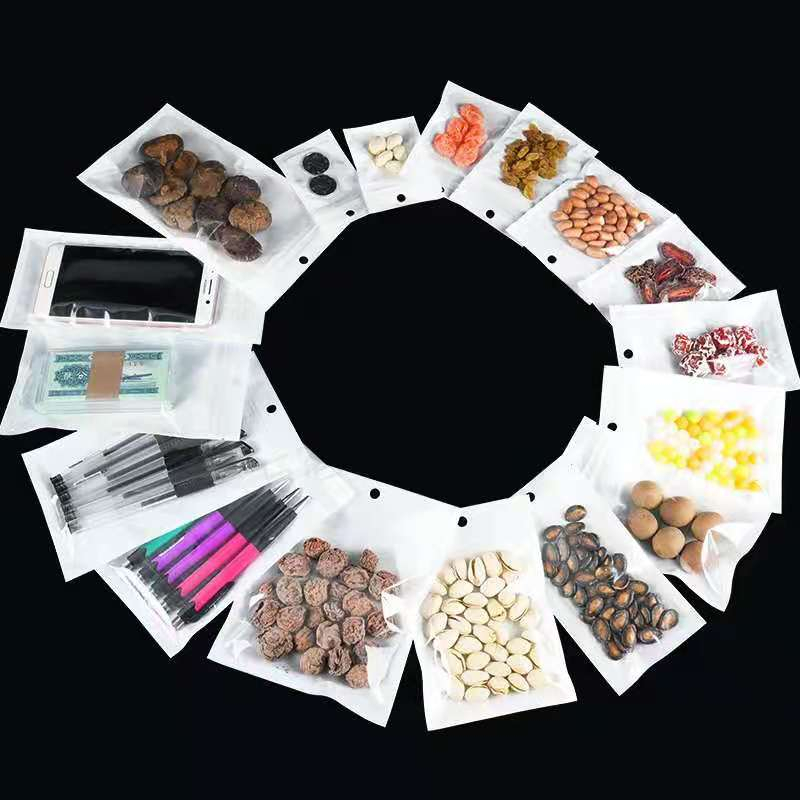 接受定制徽标颜色3侧密封塑料包装袋透明袋与拉链为食物