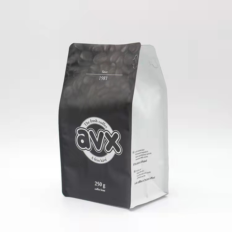 可重复使用的塑料铝箔袋站立拉链包装咖啡豆袋与标志