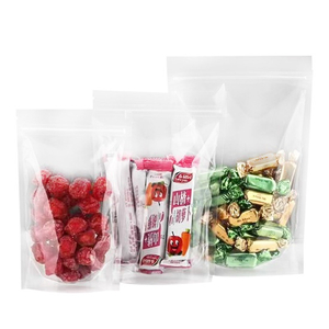 值得购买可重新密封的食品级透明磨砂站塑料袋包装袋与拉链为食物