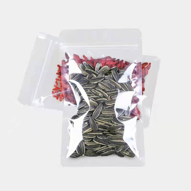 接受定制徽标颜色3侧密封塑料包装袋透明袋与拉链为食物