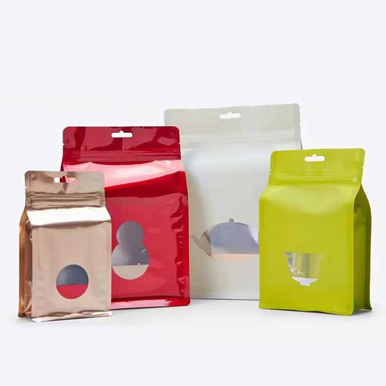 批发定制塑料平底铝箔包装哑光Mylar Ziplock袋与手柄