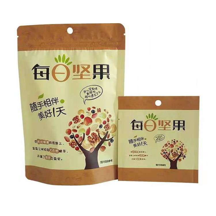 坚果塑料铝食品铝箔设计可生物降解零食Mylar Ziplock袋杏仁槟榔棒棒糖包装袋