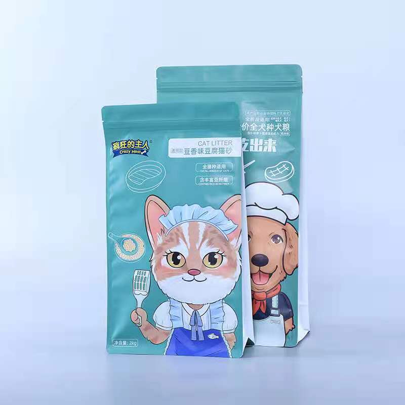 定制塑料平底猫食品包装拉链锁袋袋