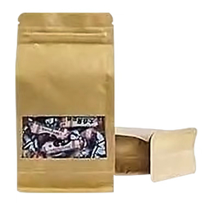 促销厂家直销OEM定制牛皮纸棕色纸袋拉链锁牛皮纸包制造商底塑料袋