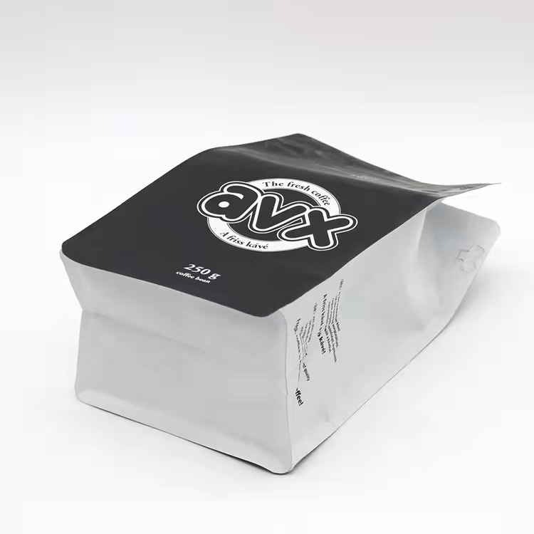 可重复使用的塑料铝箔袋站立拉链包装咖啡豆袋与标志